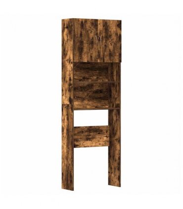vidaXL Washing Machine Cabinet Smoked Oak 64x24x190 cm Engineered Wood