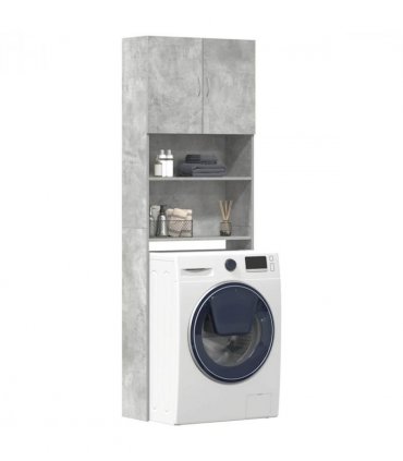 vidaXL Washing Machine Cabinet Concrete Grey 64x24x190 cm Engineered Wood
