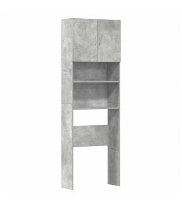 vidaXL Washing Machine Cabinet Concrete Grey 64x24x190 cm Engineered Wood