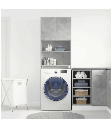 vidaXL Washing Machine Cabinet Concrete Grey 64x24x190 cm Engineered Wood