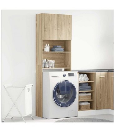 vidaXL Washing Machine Cabinet Sonoma Oak 64x24x190 cm Engineered Wood