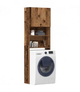 vidaXL Washing Machine Cabinet Old Wood 64x24x190 cm Engineered Wood