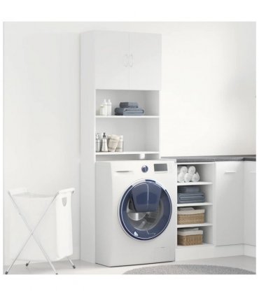 vidaXL Washing Machine Cabinet White 64x24x190 cm Engineered Wood