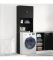 vidaXL Washing Machine Cabinet Black Oak 64x24x190 cm Engineered Wood