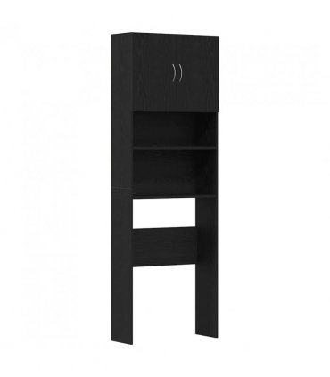 vidaXL Washing Machine Cabinet Black Oak 64x24x190 cm Engineered Wood