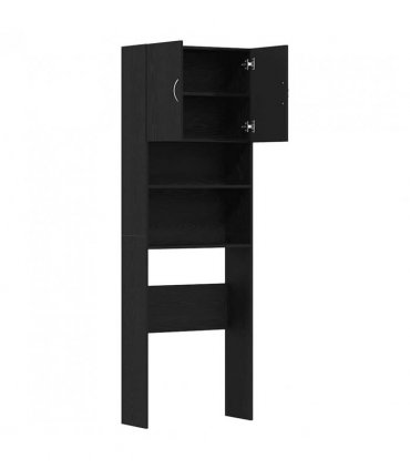 vidaXL Washing Machine Cabinet Black Oak 64x24x190 cm Engineered Wood