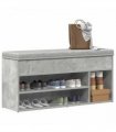 vidaXL Shoe Bench Concrete Grey 102x30.5x45 cm Engineered Wood