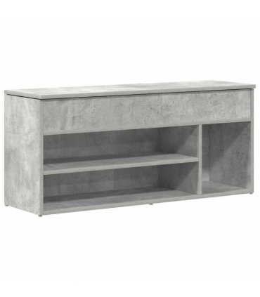 vidaXL Shoe Bench Concrete Grey 102x30.5x45 cm Engineered Wood