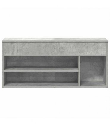 vidaXL Shoe Bench Concrete Grey 102x30.5x45 cm Engineered Wood