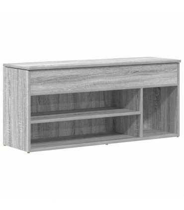 vidaXL Shoe Bench Grey Sonoma 102x30.5x45 cm Engineered Wood