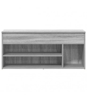 vidaXL Shoe Bench Grey Sonoma 102x30.5x45 cm Engineered Wood