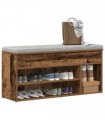 vidaXL Shoe Bench Old Wood 102x30.5x45 cm Engineered Wood
