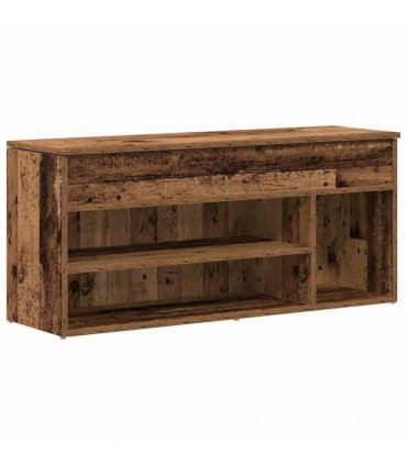 vidaXL Shoe Bench Old Wood 102x30.5x45 cm Engineered Wood