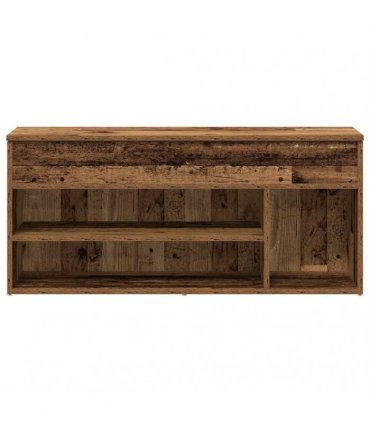 vidaXL Shoe Bench Old Wood 102x30.5x45 cm Engineered Wood