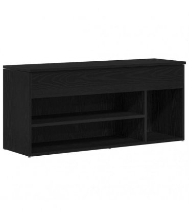 vidaXL Shoe Bench Black Oak 102x30.5x45 cm Engineered Wood