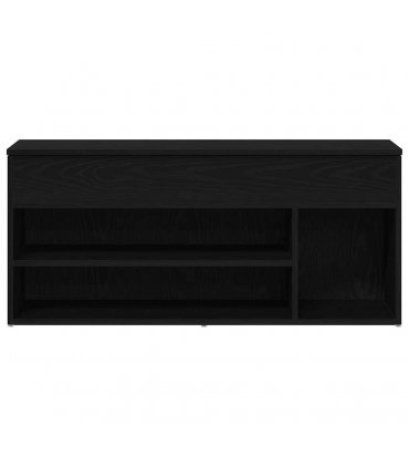 vidaXL Shoe Bench Black Oak 102x30.5x45 cm Engineered Wood