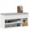 vidaXL Shoe Bench White 102x30.5x45 cm Engineered Wood