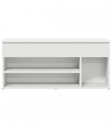 vidaXL Shoe Bench White 102x30.5x45 cm Engineered Wood