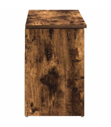 vidaXL Shoe Bench Smoked Oak 102x30.5x45 cm Engineered Wood