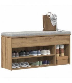 vidaXL Shoe Bench Artisan Oak 102x30.5x45 cm Engineered Wood