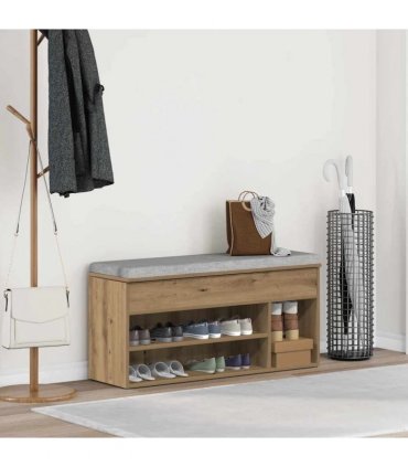 vidaXL Shoe Bench Artisan Oak 102x30.5x45 cm Engineered Wood