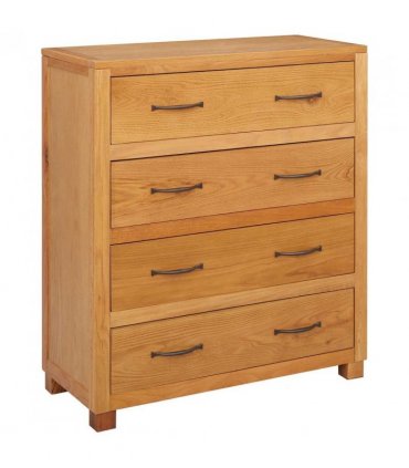 vidaXL Cabinet with Drawer Brown 80 x 35 x 95 cm Solid Oak Wood — Model: Cabinet (with 4 drawers)