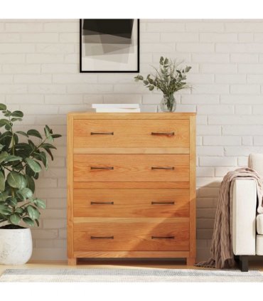 vidaXL Cabinet with Drawer Brown 80 x 35 x 95 cm Solid Oak Wood — Model: Cabinet (with 4 drawers)