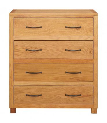 vidaXL Cabinet with Drawer Brown 80 x 35 x 95 cm Solid Oak Wood — Model: Cabinet (with 4 drawers)