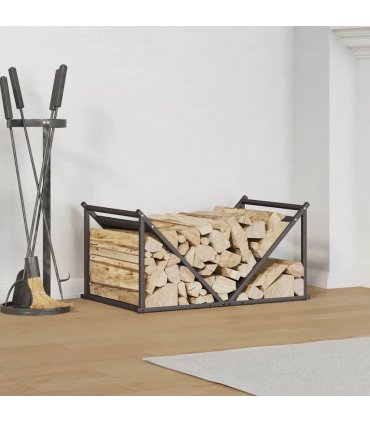 vidaXL Firewood Rack Black 70x43x34.5 cm Cold-rolled steel