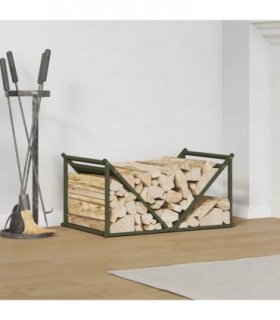 vidaXL Firewood Rack Olive Green 70x43x34.5 cm Cold-rolled steel