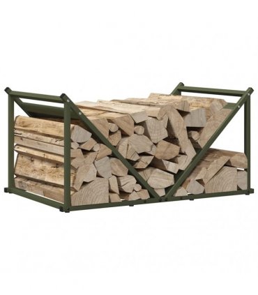 vidaXL Firewood Rack Olive Green 70x43x34.5 cm Cold-rolled steel