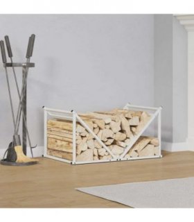 vidaXL Firewood Rack White 70x43x34.5 cm Cold-rolled steel