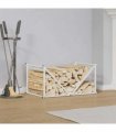 vidaXL Firewood Rack White 70x43x34.5 cm Cold-rolled steel