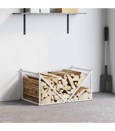 vidaXL Firewood Rack White 70x43x34.5 cm Cold-rolled steel
