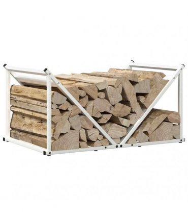 vidaXL Firewood Rack White 70x43x34.5 cm Cold-rolled steel