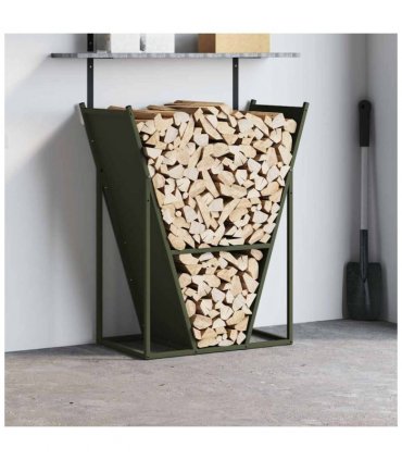 vidaXL Firewood Rack Olive Green 69.5x35x81 cm Cold-rolled steel