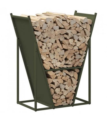 vidaXL Firewood Rack Olive Green 69.5x35x81 cm Cold-rolled steel