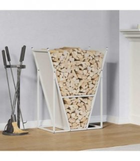 vidaXL Firewood Rack White 69.5x35x81 cm Cold-rolled steel
