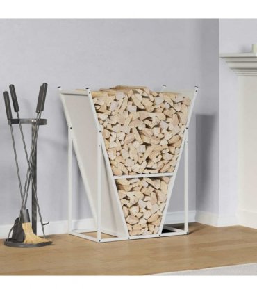vidaXL Firewood Rack White 69.5x35x81 cm Cold-rolled steel