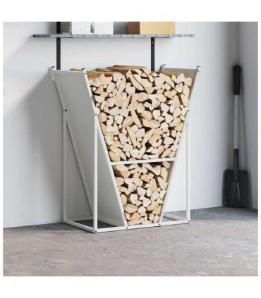 vidaXL Firewood Rack White 69.5x35x81 cm Cold-rolled steel