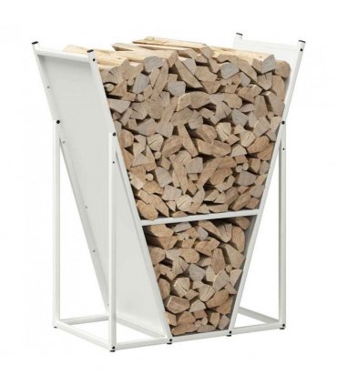 vidaXL Firewood Rack White 69.5x35x81 cm Cold-rolled steel