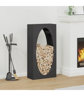 vidaXL Firewood Rack Black 50x23x100 cm Cold-rolled steel