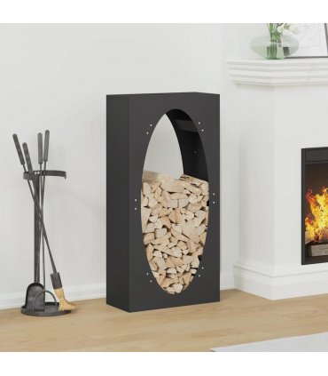 vidaXL Firewood Rack Black 50x23x100 cm Cold-rolled steel