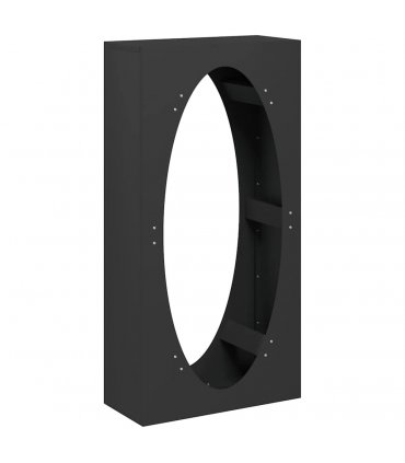 vidaXL Firewood Rack Black 50x23x100 cm Cold-rolled steel