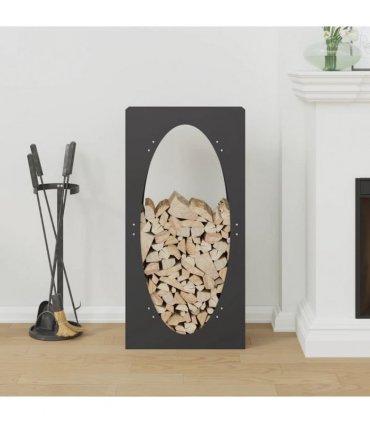 vidaXL Firewood Rack Black 50x23x100 cm Cold-rolled steel