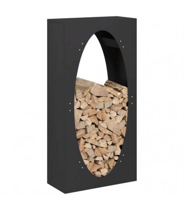 vidaXL Firewood Rack Black 50x23x100 cm Cold-rolled steel