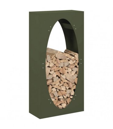 vidaXL Firewood Rack Olive Green 50x23x100 cm Cold-rolled steel