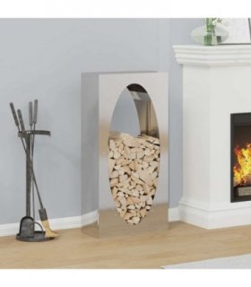 vidaXL Firewood Rack 50x23x100 cm Stainless Steel