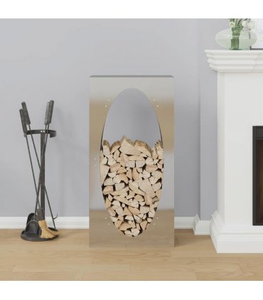 vidaXL Firewood Rack 50x23x100 cm Stainless Steel