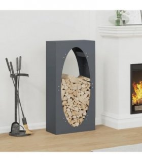 vidaXL Firewood Rack Anthracite 50x23x100 cm Cold-rolled steel